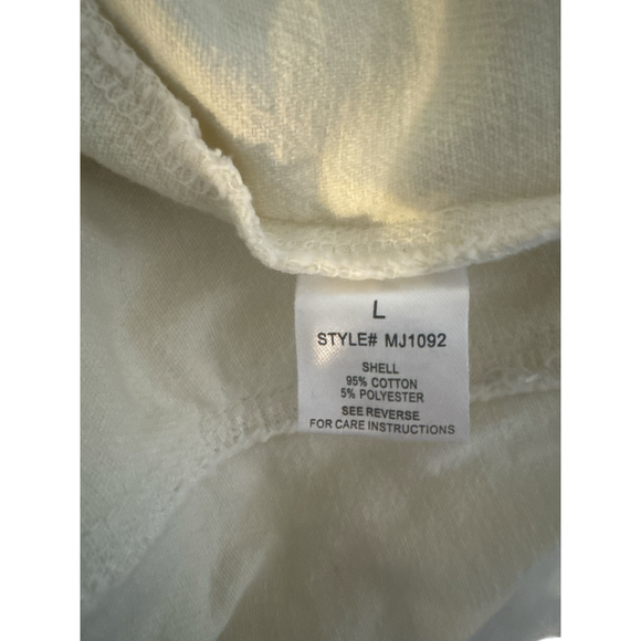 Women's Oli & Hali Cream Distressed Jean Jacket L - Picture 6 of 8